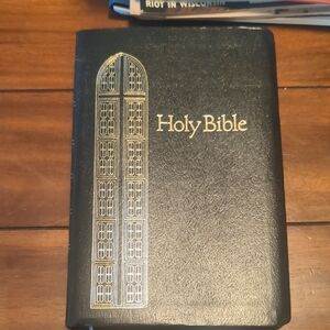 Black Holy Bible with Gold Accents